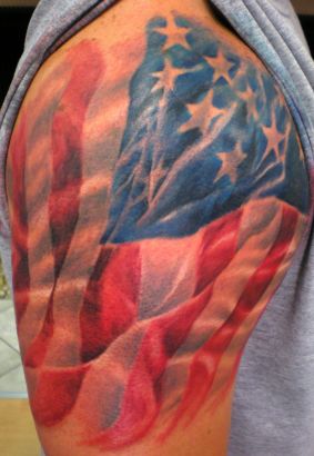 American Tattoo On Shoulder